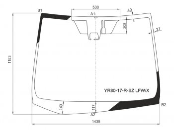 13 199 р. Стекло лобовое (Камера Место под датчик запотевания) Toyota Noah 17-22  Voxy 17-22  Esquire 17-21 XYG YR80-17-R-SZ LFW/X  с доставкой в г. Кемерово. Увеличить фотографию 1
