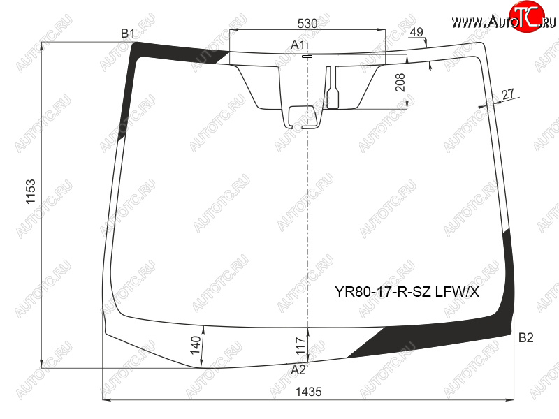 13 199 р. Стекло лобовое (Камера Место под датчик запотевания) Toyota Noah 17-22  Voxy 17-22  Esquire 17-21 XYG YR80-17-R-SZ LFW/X  с доставкой в г. Кемерово