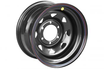 2 899 р. Диск усиленный Тойота Ниссан стальной черный 6x139,7 8xR15 d110 ET-19 (треуг. мелкий) (уценка)  1580-63910bl-19a17_u1  с доставкой в г. Кемерово. Увеличить фотографию 1
