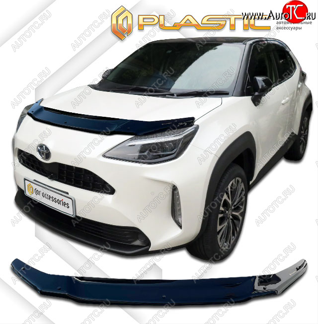 2 159 р. Дефлектор капота CA-Plastic  Toyota Yaris  XP210 (2020-2025) хэтчбэк 5 дв. дорестайлинг (Classic черный)  с доставкой в г. Кемерово