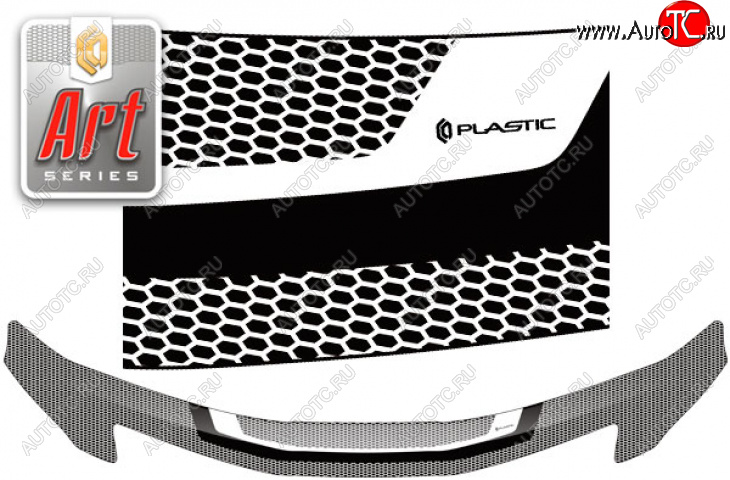 2 559 р. Дефлектор капота CA-Plastic  Toyota Alphard  H20 (2011-2015) рестайлинг (Серия Art белая)  с доставкой в г. Кемерово