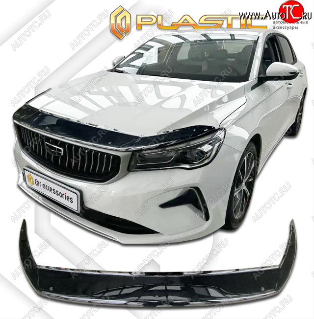 2 499 р. Дефлектор капота (exclusive) CA-Plastic  Geely Emgrand  SS11 (2021-2025) (Classic черный)  с доставкой в г. Кемерово