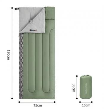 3 239 р. Мешок спальный Naturehike L150, 190х75см, (ТК: +13C), (правый), зеленый  nh20msd05-swlr  с доставкой в г. Кемерово. Увеличить фотографию 2