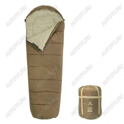 4 729 р. Мешок спальный Naturehike Mummy MJ600, 210х80 см, (правый) (ТК: -5C), коричневый  cnk2300sd014-dbr  с доставкой в г. Кемерово