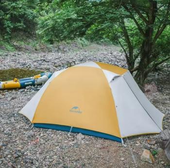 11 449 р. Палатка Naturehike Cloud-Creek PRO, 2-местная, бежево-желтая  cnk2300zp024-2ypro  с доставкой в г. Кемерово. Увеличить фотографию 3