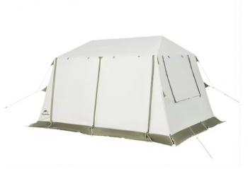 56 329 р. Палатка Naturehike Village 8.5 AIR 4-местная, надувной каркас, бело-коричневая  cnk2300zp019-br  с доставкой в г. Кемерово. Увеличить фотографию 5