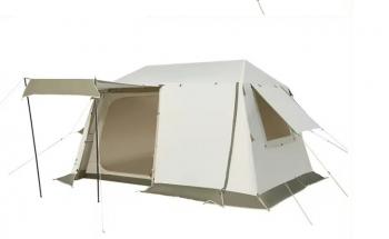 56 329 р. Палатка Naturehike Village 8.5 AIR 4-местная, надувной каркас, бело-коричневая  cnk2300zp019-br  с доставкой в г. Кемерово. Увеличить фотографию 4