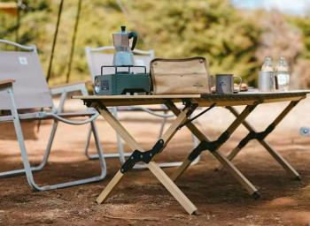 10 139 р. Стол туристический Naturehike складной, 115х60х44 см,с Х-образными ножками, бежевый  cnk2300ju010-lw  с доставкой в г. Кемерово. Увеличить фотографию 6