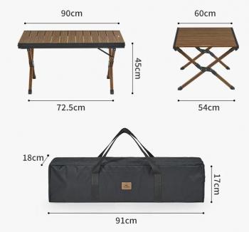 10 689 р. Стол туристический Naturehike складной, 90х60х45 см,с Х-образными ножками, коричневый  cnh23ju16001-mbr  с доставкой в г. Кемерово. Увеличить фотографию 4