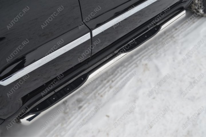 13 999 р. Защита порогов d76 (2WD) Slitkoff  Haval Jolion (2020-2024) дорестайлинг (нержавейка с полимерным покрытием в цвет черный)  с доставкой в г. Кемерово