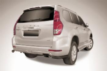 Защита заднего бампера уголки d57 Slitkoff Haval H9 1-ый рестайлинг (2017-2019) (нержавейка с полимерным покрытием в цвет черный)