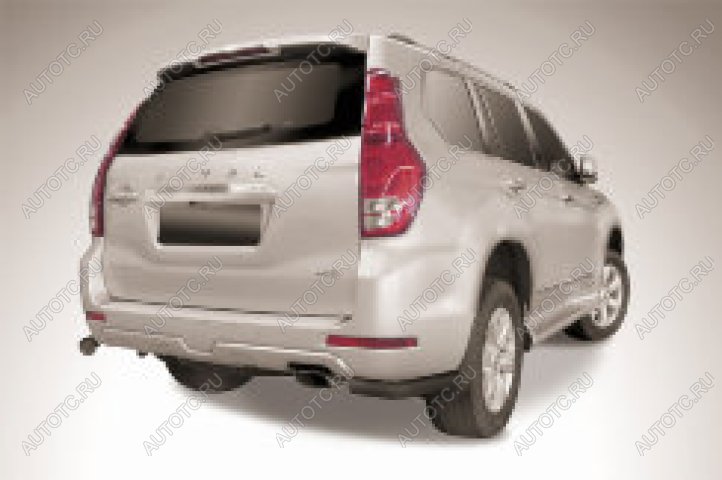7 199 р. Защита заднего бампера уголки d57 Slitkoff  Haval H9 (2017-2021) 1-ый рестайлинг, 2-ой рестайлинг (нержавейка с полимерным покрытием в цвет черный)  с доставкой в г. Кемерово
