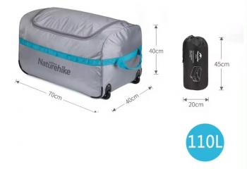 3 329 р. Сумка дорожная Naturehike А027, с колесами,110 л., серая  nh18x027-l-lg  с доставкой в г. Кемерово. Увеличить фотографию 5