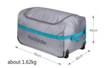 3 329 р. Сумка дорожная Naturehike А027, с колесами,110 л., серая  nh18x027-l-lg  с доставкой в г. Кемерово. Увеличить фотографию 4