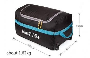 3 329 р. Сумка дорожная Naturehike А027, с колесами,110 л., черная  nh18x027-l-lb  с доставкой в г. Кемерово. Увеличить фотографию 2