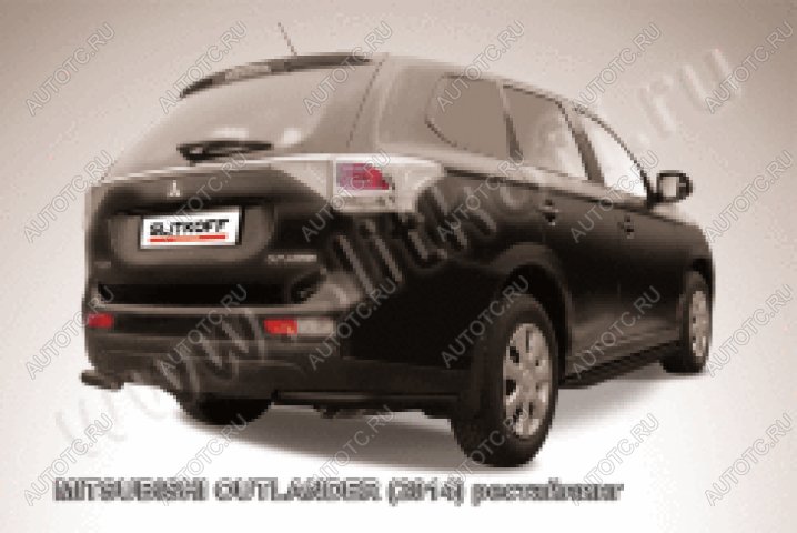 8 999 р. Защита заднего бампера уголки d57 Slitkoff  Mitsubishi Outlander  GF (2014-2016) 1-ый рестайлинг (нержавейка с полимерным покрытием в цвет черный)  с доставкой в г. Кемерово