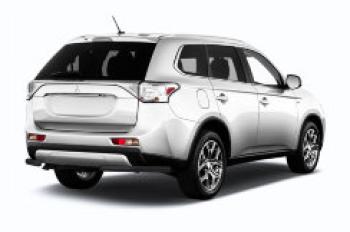 8 999 р. Защита заднего бампера уголки d57 Slitkoff  Mitsubishi Outlander  GF (2015-2018) 2-ой рестайлинг (нержавейка с полимерным покрытием в цвет черный)  с доставкой в г. Кемерово. Увеличить фотографию 1