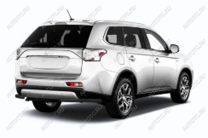 8 999 р. Защита заднего бампера уголки d57 Slitkoff Mitsubishi Outlander GF 2-ой рестайлинг (2015-2018) (нержавейка с полимерным покрытием в цвет черный)  с доставкой в г. Кемерово