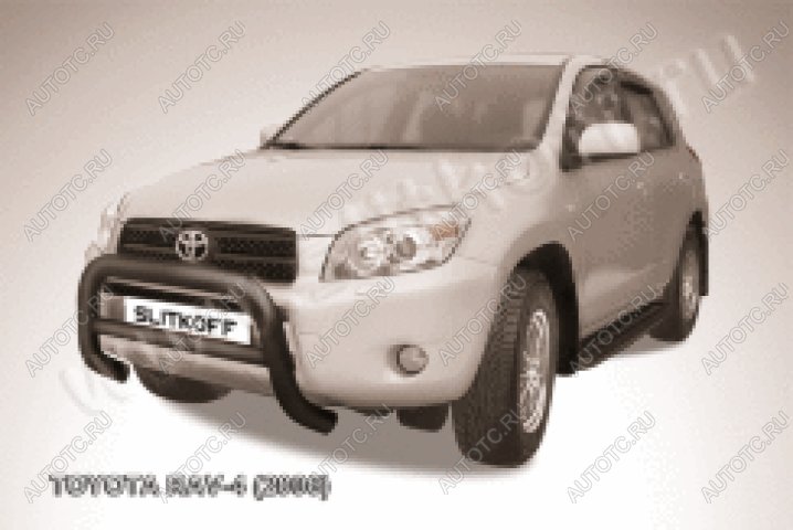 29 899 р. Защита переднего бампера кенгурятник d76 низкий Slitkoff  Toyota RAV4  XA305 (2005-2009) 5 дв. дорестайлинг (нержавейка с полимерным покрытием в цвет черный)  с доставкой в г. Кемерово