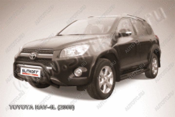 21 999 р. Защита переднего бампера кенгурятник d57 низкий Slitkoff  Toyota RAV4  XA305 (2005-2009) 5 дв. дорестайлинг (нержавейка с полимерным покрытием в цвет черный)  с доставкой в г. Кемерово