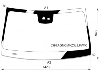 12 449 р. Стекло лобовое (Камера Датчик дождя Молдинг) Mercedes-Benz EQC 18-  GLC Coupe 19-23 XYG 5397AGNCMVZ3L LFW/X  с доставкой в г. Кемерово. Увеличить фотографию 1