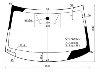 6 449 р. Стекло лобовое Mitsubishi Outlander 12-22 FUYAO 5697AGNV  с доставкой в г. Кемерово. Увеличить фотографию 1