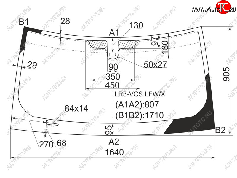 7 549 р. Стекло лобовое (Датчик дождя) Land Rover Discovery 04-09 XYG LR3-VCS LFW/X, lr3vcslfwx XYG LR3-VCS LFW/X  с доставкой в г. Кемерово