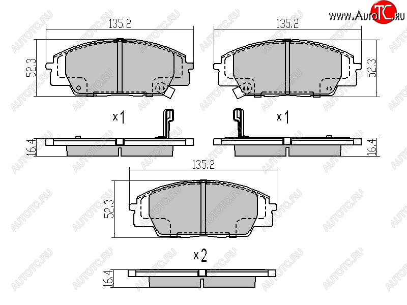 1 069 р. Колодки тормозные перед FL-FR SAT  Honda Civic ( FN,  FK,FN) (2005-2012) купе дорестайлинг, хэтчбэк 5 дв. дорестайлинг, купе рестайлинг, хэтчбэк 5 дв. рестайлинг  с доставкой в г. Кемерово