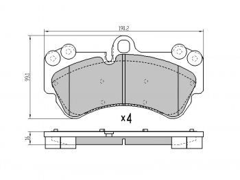 Колодки тормозные перед FL-FR SAT Porsche Cayenne 955 (2002-2006)