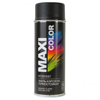 689 р. Краска термостойкая черная аэрозоль 400мл MAXI COLOR MAXI COLOR 0008mx  с доставкой в г. Кемерово. Увеличить фотографию 1