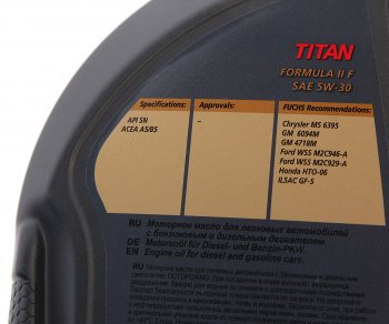 1 799 р. Масло моторное TITAN Formula II F 5W30 синт.1л FUCHS FUCHS 0059951007  с доставкой в г. Кемерово. Увеличить фотографию 2