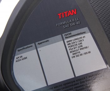 3 299 р. Масло моторное TITAN Formula II LL 5W40 синт.4л FUCHS FUCHS 0069491006  с доставкой в г. Кемерово. Увеличить фотографию 2