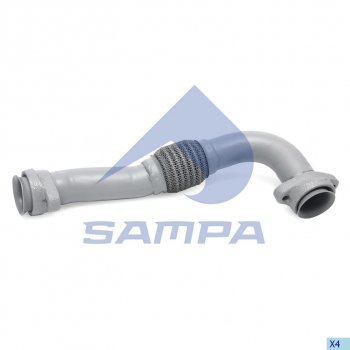 3 789 р. Труба выхлопная MERCEDES Actros дв.OM501LA правая от турбины SAMPA SAMPA 010.418  с доставкой в г. Кемерово. Увеличить фотографию 1