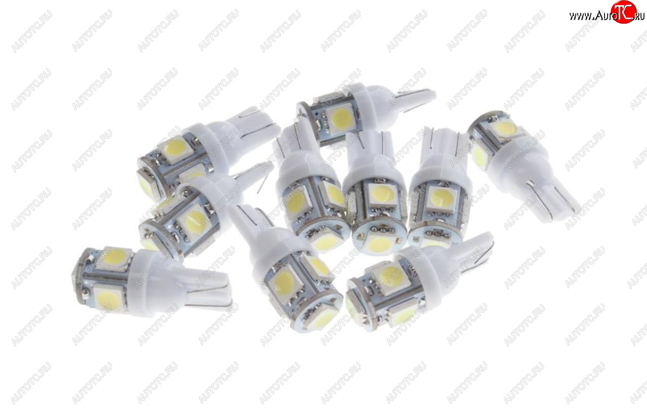 33 р. Лампа светодиодная 12V W5W T10 W2.1x9.5d 6000K 5 SMD 5050 White MEGA ELECTRIC MEGA ELECTRIC 010714w  с доставкой в г. Кемерово