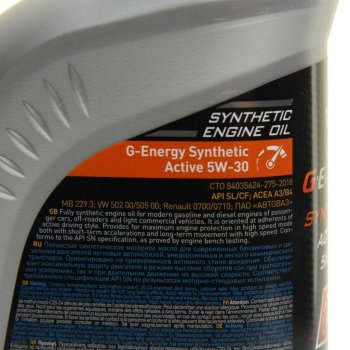 719 р. Масло моторное Synthetic Active SNCFA3B4 5W30 синт.1л G-ENERGY GAZPROMNEFT 0253142404  с доставкой в г. Кемерово. Увеличить фотографию 2