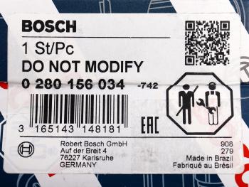 2 799 р. Форсунка PEUGEOT CITROEN топливная BOSCH BOSCH 0280156034 BOSCH 0280156034  с доставкой в г. Кемерово. Увеличить фотографию 6