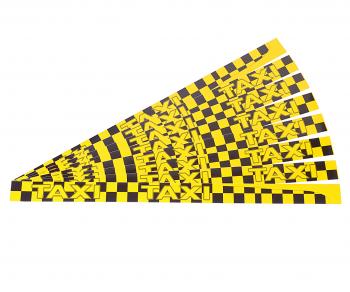 579 р. Наклейка-знак виниловая Taxi 6.6х100см желто-черная комплект (8шт.) AUTOSTICKERS AUTOSTICKERS 02873027180  с доставкой в г. Кемерово. Увеличить фотографию 1