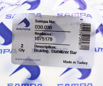 439 р. Втулка стабилизатора VOLVO FH12,FH16,FM10,FM12,NH12 переднего центральная SAMPA SAMPA 030.036  с доставкой в г. Кемерово. Увеличить фотографию 2