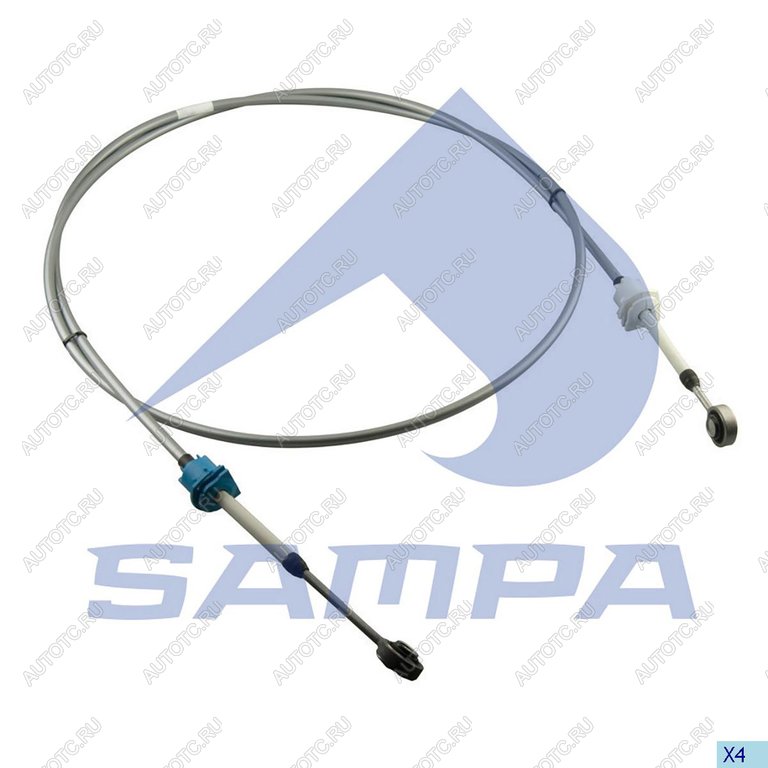 4 749 р. Трос КПП VOLVO FM,FMX L=2890мм серый SAMPA SAMPA 033.461  с доставкой в г. Кемерово