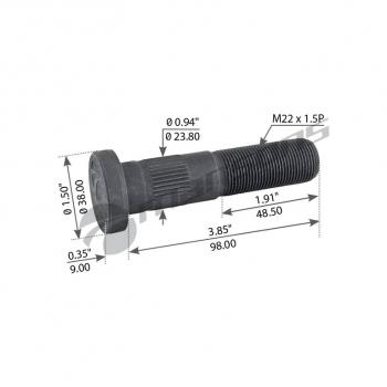 246 р. Шпилька колеса ROR TA,TC,TM (М22х1.5х98107) MANSONS MANSONS 033.810.003  с доставкой в г. Кемерово. Увеличить фотографию 3