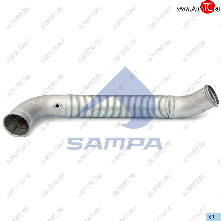 6 999 р. Труба промежуточная глушителя SCANIA с гофрой SAMPA SAMPA 041.376  с доставкой в г. Кемерово
