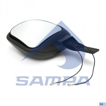2 199 р. Зеркало боковое SCANIA левое дополнительное с подогревом SAMPA SAMPA 042.122  с доставкой в г. Кемерово. Увеличить фотографию 1