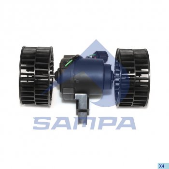 4 399 р. Мотор отопителя SCANIA 4 series (95-) в сборе с крыльчаткой SAMPA SAMPA 042.206  с доставкой в г. Кемерово. Увеличить фотографию 1
