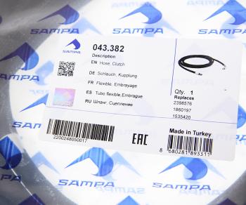 7 199 р. Шланг SCANIA P,G,R,T series ПГУ SAMPA SAMPA 043.382  с доставкой в г. Кемерово. Увеличить фотографию 3