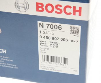 2 139 р. Фильтр топливный PEUGEOT Partner CITROEN Berlingo BOSCH BOSCH 0450907006  с доставкой в г. Кемерово. Увеличить фотографию 5