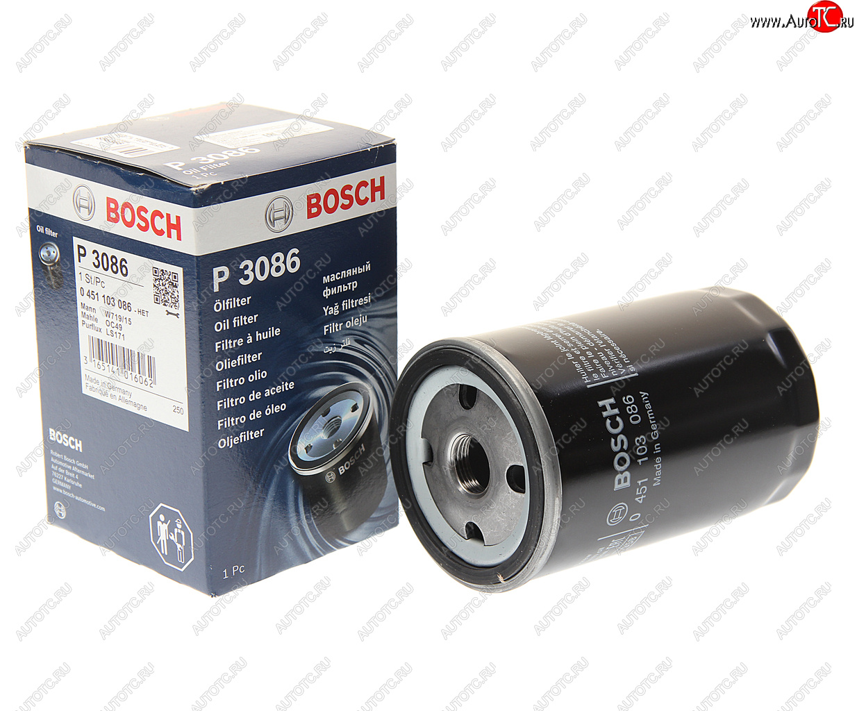 699 р. Фильтр масляный BMW 3 (E30),5 (E28) BOSCH BOSCH 0451103086  с доставкой в г. Кемерово