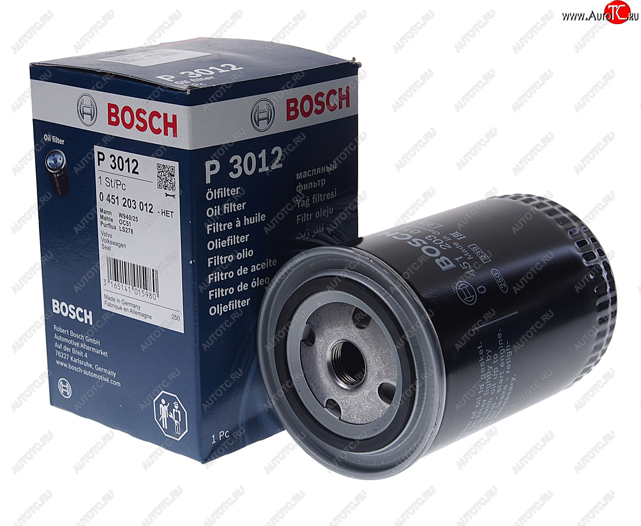 719 р. Фильтр масляный VW AUDI BOSCH BOSCH 0451203012 BOSCH 0451203012  с доставкой в г. Кемерово