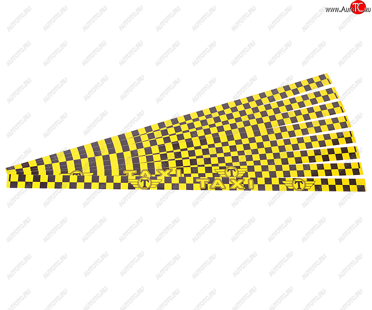 479 р. Наклейка-знак виниловая Taxi 4х100см желто-черная комплект (8шт.) AUTOSTICKERS AUTOSTICKERS 04557040462  с доставкой в г. Кемерово