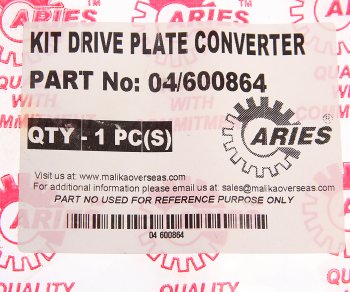 3 379 р. Диск JCB 3CX,4CX гидротрансформатора соединительный (без крепежа) ARIES ARIES 04600864  с доставкой в г. Кемерово. Увеличить фотографию 2