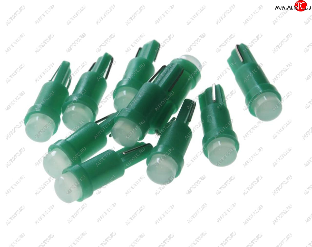 9 р. Лампа светодиодная 12V T5 W2x4.6d COB Green MEGA ELECTRIC MEGA ELECTRIC 05012g  с доставкой в г. Кемерово